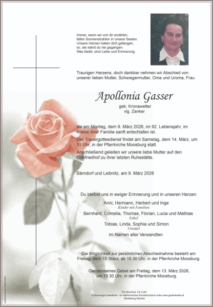 Parte von Apollonia Gasser