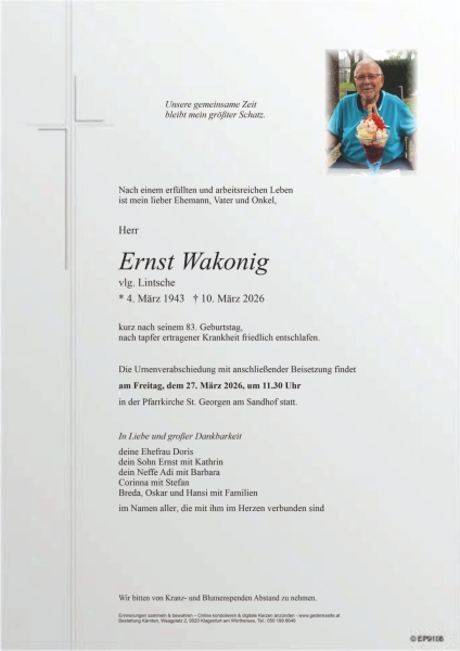 Parte von Ernst Wakonig