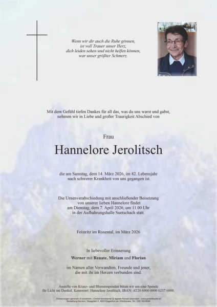 Parte von Hannelore  Jerolitsch