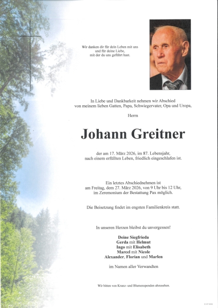 Parte von Johann Greitner
