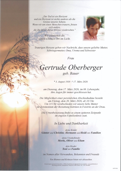 Parte von Gertrude Oberberger