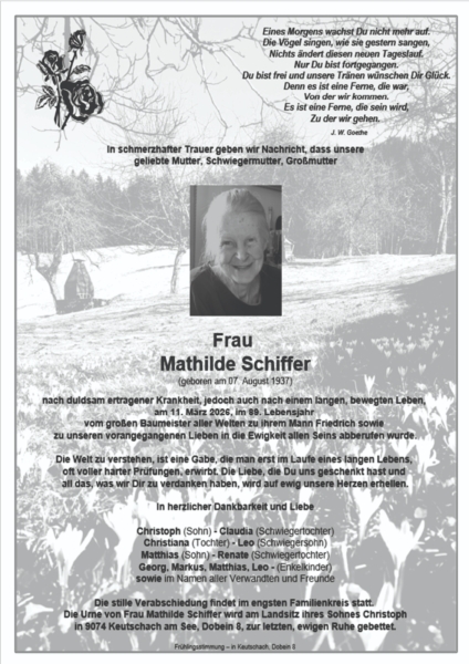 Parte von Mathilde Auguste Schiffer