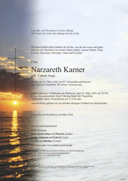 Parte von Narzareth Karner
