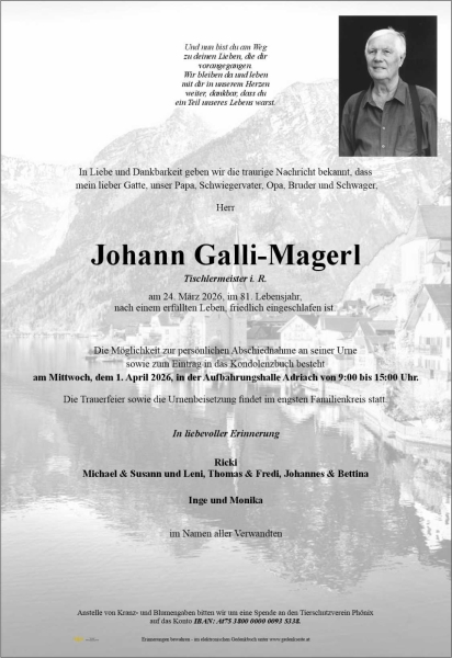 Parte von Johann Galli-Magerl