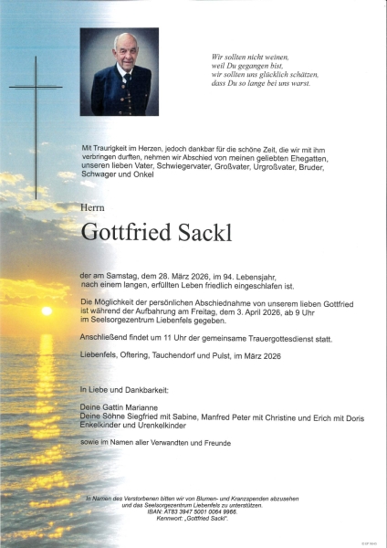 Parte von Gottfried Sackl