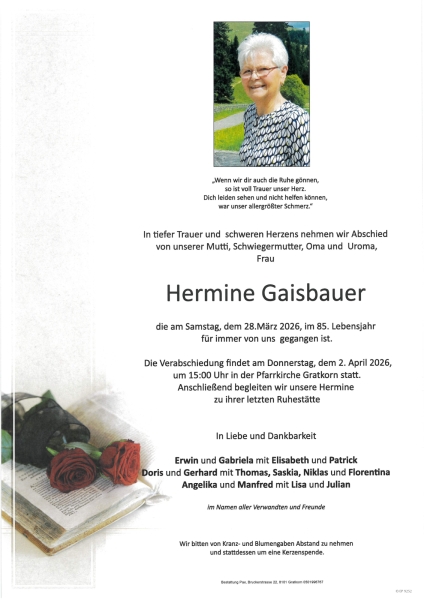Parte von Hermine Gaisbauer