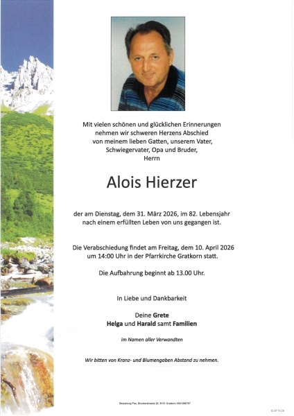 Parte von Alois Karl Hierzer