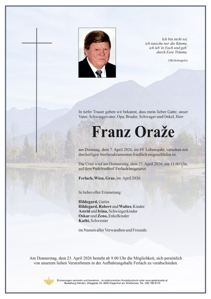 Parte von Franz Oraže
