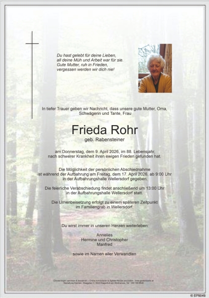 Parte von Frieda Rohr