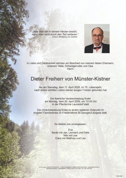 Parte von Dieter Freiherr von Münster-Kistner