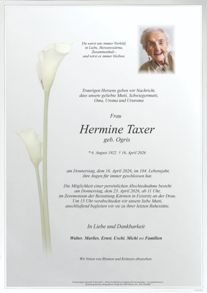 Parte von Hermine Taxer