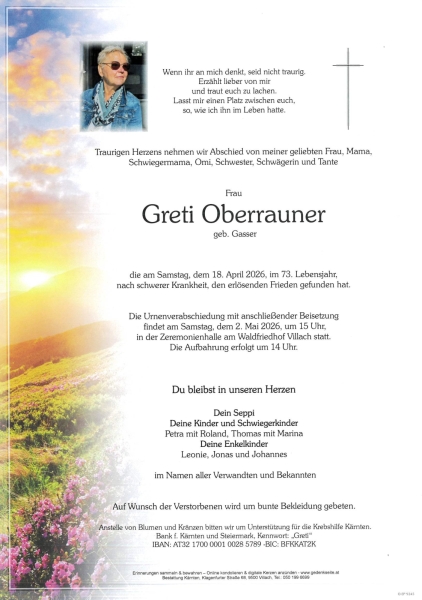 Parte von Greti Oberrauner