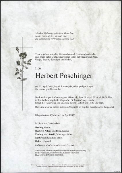 Parte von Herbert Poschinger