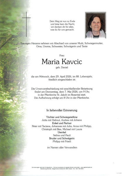 Parte von Maria  Kavcic
