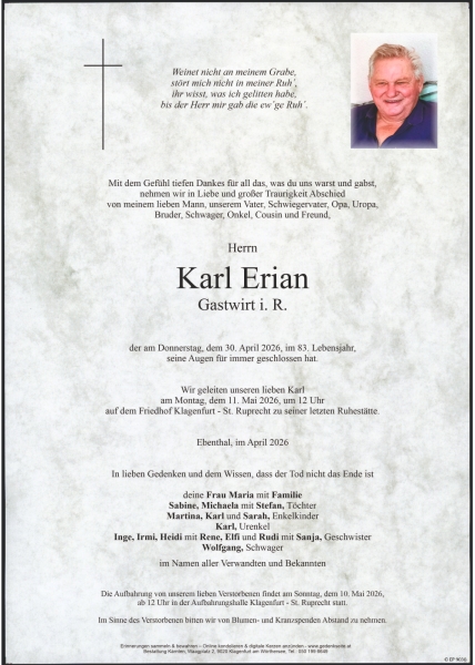 Parte von Karl Erian
