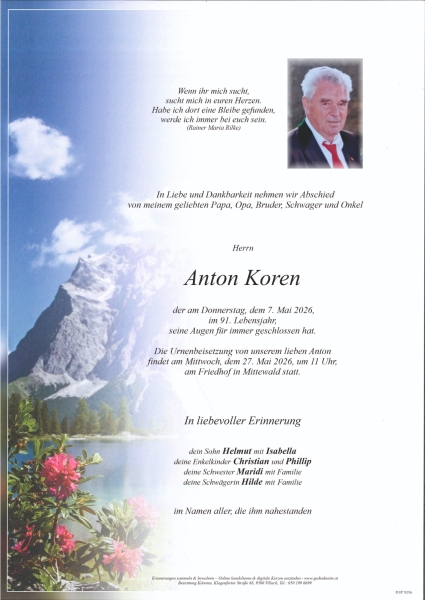 Parte von Anton Koren