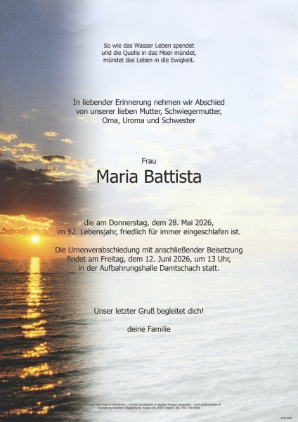 Parte von Maria Battista