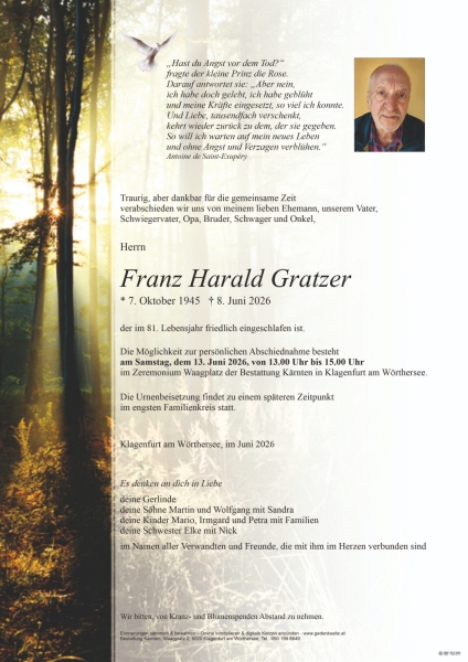 Parte von Franz Harald Gratzer