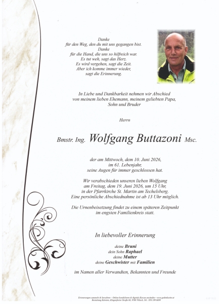 Parte von Wolfgang Buttazoni Msc.