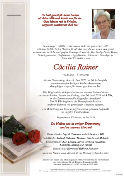 Parte von Cäcilia Rainer