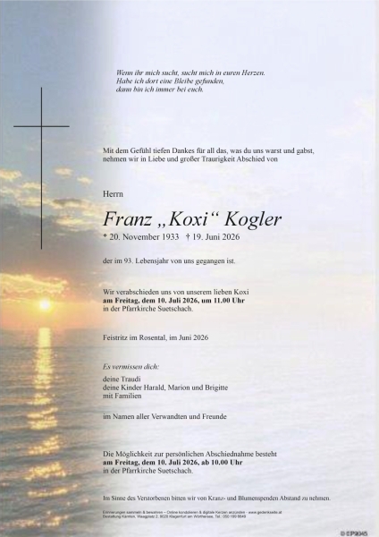 Parte von Franz Kogler