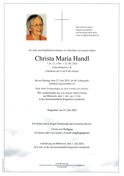 Parte von Christa Maria  Handl