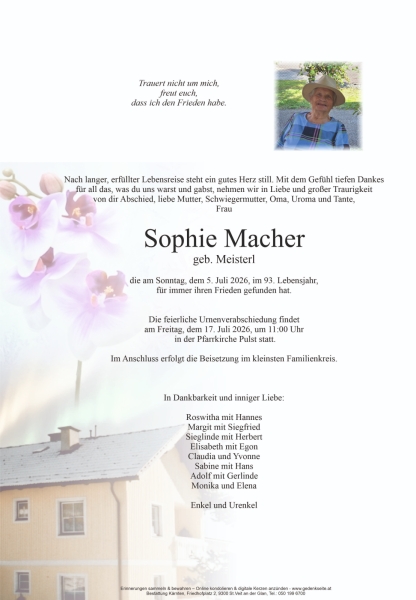 Parte von Sophie  Macher
