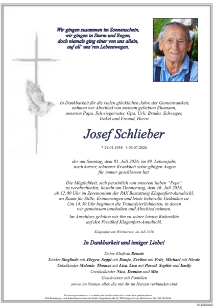 Parte von Josef "Pepe" Schlieber