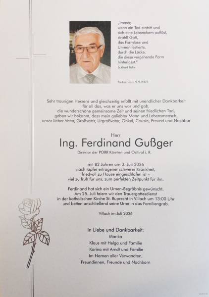 Parte von Ferdinand Gußger