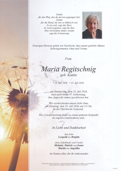 Parte von Maria  Regitschnig