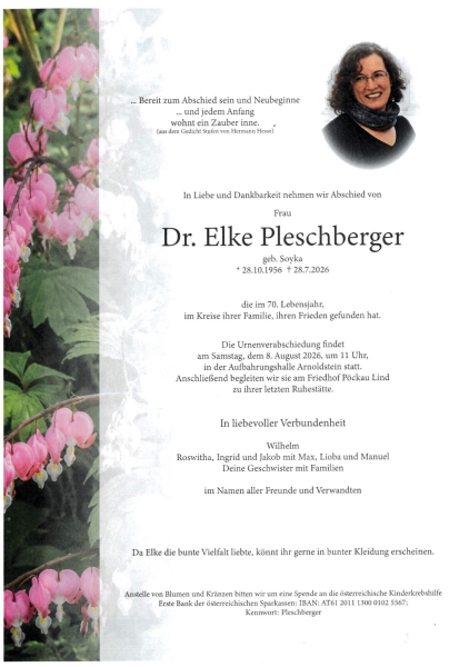 Parte von Dr. Elke Pleschberger