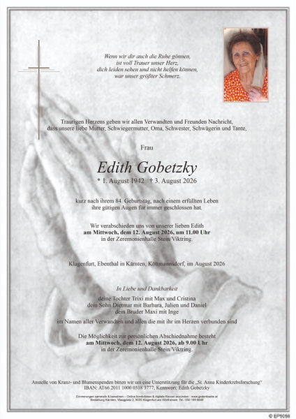 Parte von Edith Gobetzky