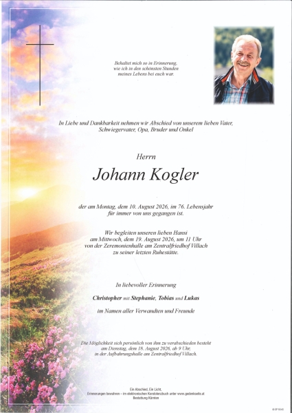 Parte von Johann Kogler
