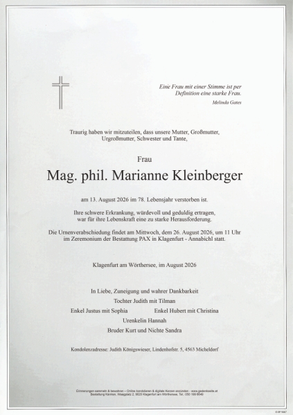 Parte von Marianne Kleinberger