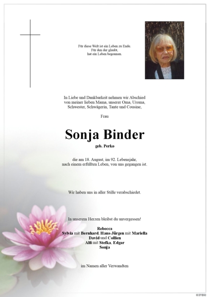 Parte von Sonja Binder