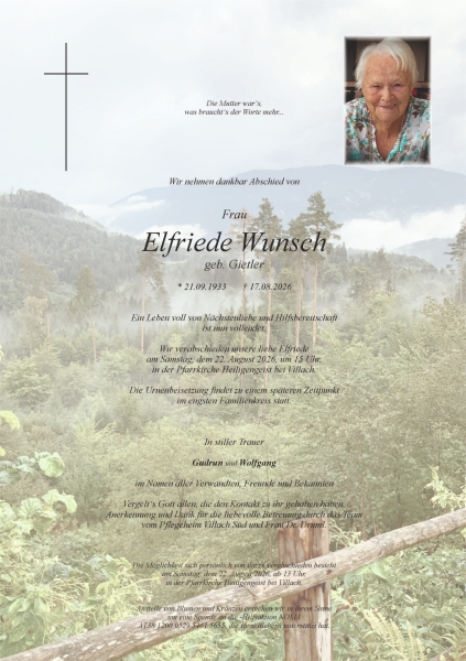 Parte von Elfriede Wunsch