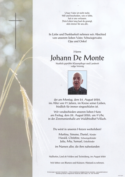 Parte von Johann De Monte