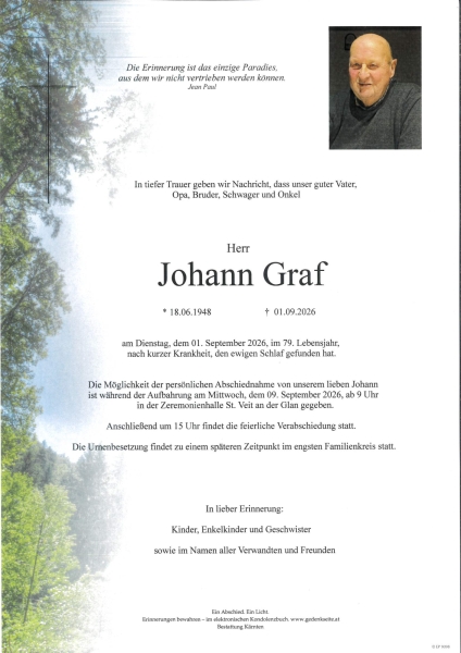 Parte von Johann Graf