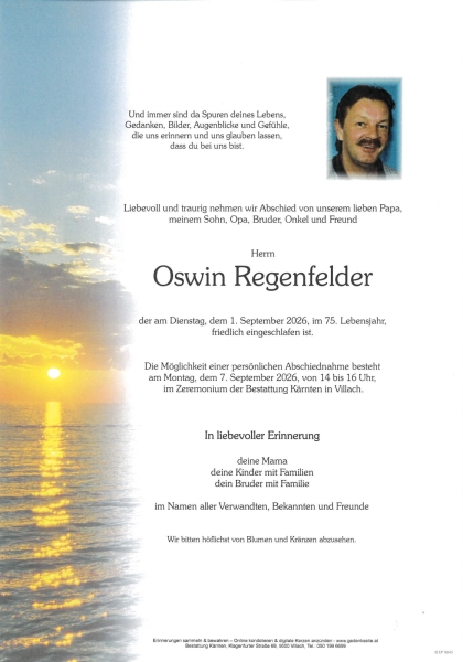 Parte von Oswin Regenfelder