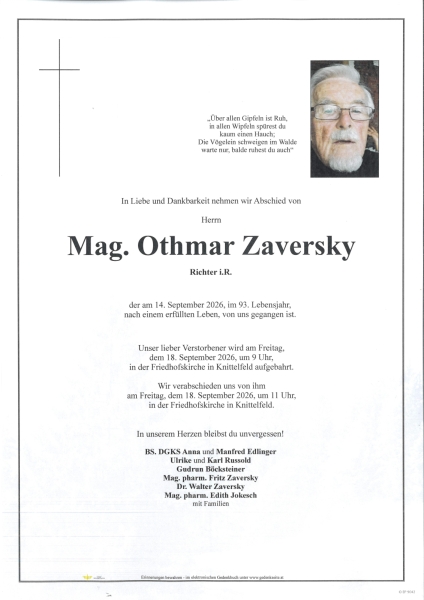 Parte von Mag. Othmar Zaversky
