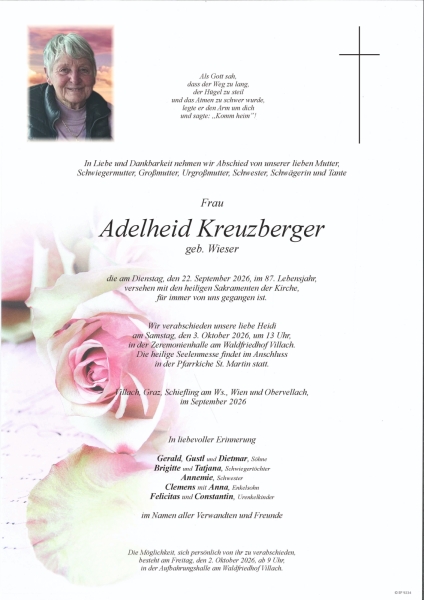Parte von Adelheid Kreuzberger