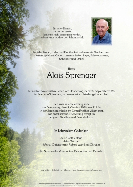 Parte von Alois Sprenger