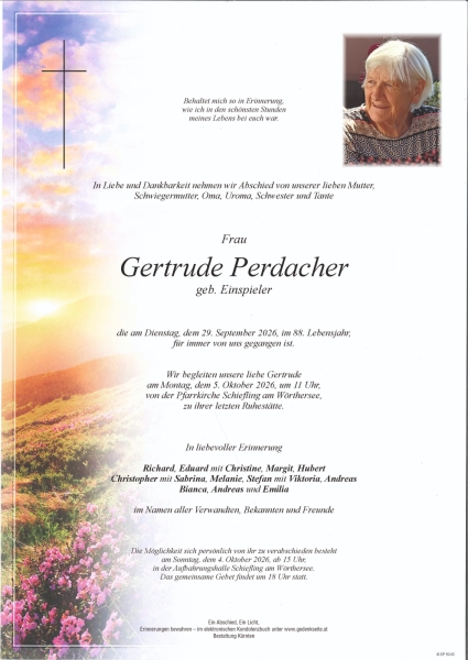 Parte von Gertrude Perdacher