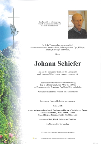 Parte von Johann  Schiefer