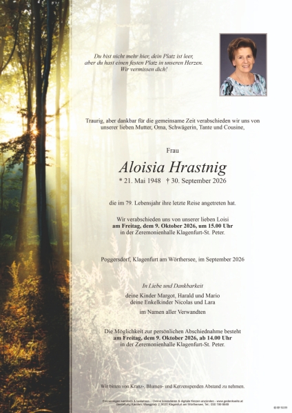 Parte von Aloisia Hrastnig