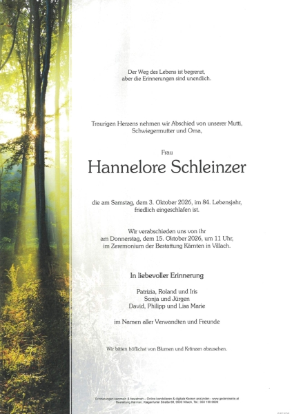 Parte von Hannelore Schleinzer