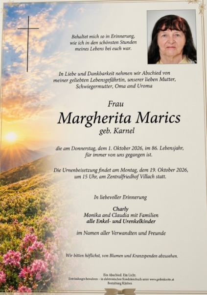 Parte von Margherita Maria Marics