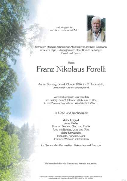 Parte von Franz Nikolaus Forelli