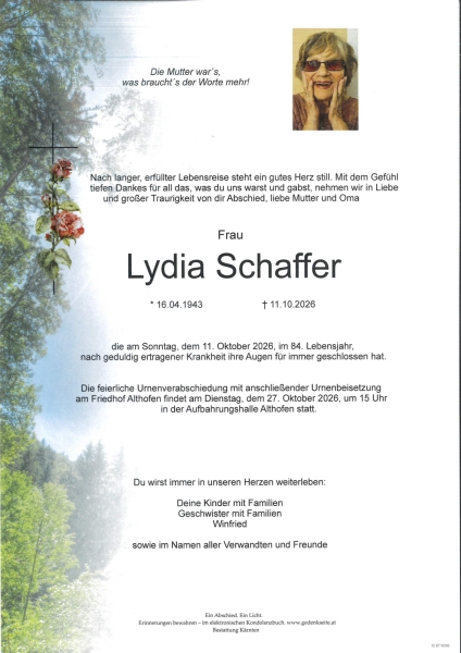 Parte von Lydia Schaffer
