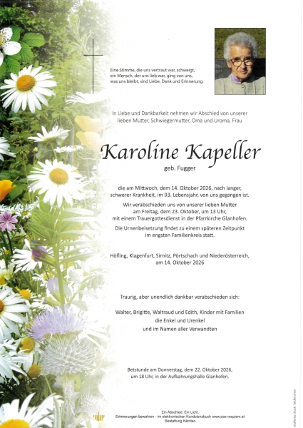 Parte von Karoline  Kapeller